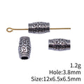 Engraved Tube Large Hole Spacer Beads in Two Antique Finishes view 3