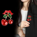 Cherry Enamel Metal Brooch Pin 3 x 4 cm for Jackets and Lapels view 4