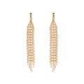Layered Fine Chain Fringe Hook Earrings In Two Tones view 5