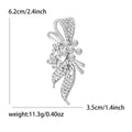 Rhinestone Flower Bow Brooch Gold or Silver Tone Metal view 6