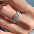 Silver Twisted Baguette Crossover Pavé Ring Sizes 6-10 view 3