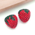 Rhinestone Covered Strawberry Beads in Two Sizes and Four Colors view 10