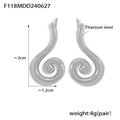 Spiral Swirl Geometric Stud Earrings Gold Steel Pair view 6