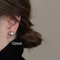Gray Round Pearl Stud Earrings Decorative Jewelry Design view 9