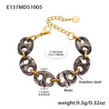 Resin Link Bracelet in Black Mixed Brown and Amber Colorways view 6