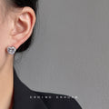 Silver Crystal Star and Heart Mismatched Stud Earrings view 2