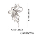 Red Flower Crystal Two Designs Metal Brooch Pin for Jackets and Lapels view 2