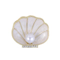 Gold Tone Silver Tone Shell Enamel Pearl Look Two Designs Metal Brooch Pin view 1