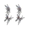 Silver Crystal Double Butterfly Climber Drop Earrings view 5