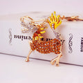 Chinese Qilin Rhinestone Metal Keychain With Split Ring And Clasp view 6