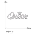 Crystal Queen Script Brooch With Polished Metal And Sculpted Decorative Details view 7