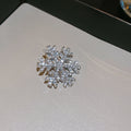 Silver Tone Clear Crystal Snowflake Decorative Hair Clip view 1