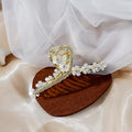 Purple Rose Floral Branch Pearl Look Decorative Hair Claw view 2