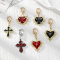 Gothic Thorn Heart and Cross Lobster-Clasp Charms in Six Designs view 1