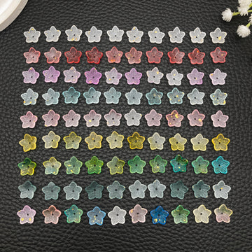 Multicolor Flower Glossy Charms with 15 Listed Options