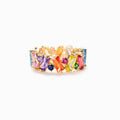 Multicolor Geometric Stone Band In Gold And Silver Tones view 5