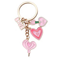 Pink Love Heart Rose and Potion Metal Keychain Set view 5