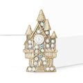 Gold Castle Clock Tower Brooch AB Rhinestone Metal Pin view 2