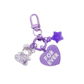 Resin Bear Charm Keychain With Heart And Star Charms view 5