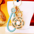 Pearl Openwork Rose Keychains in Three Colors with Braided and Plain Loops view 8