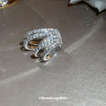 Layered Crystal Band Single Ear Cuff in Two Metal Tones view 4