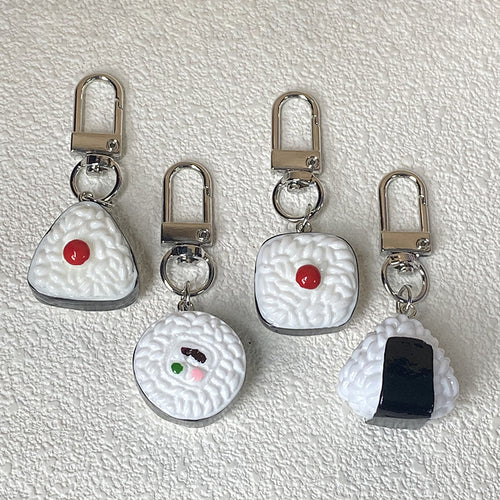 Main product view of miniature Sushi and Rice Ball Resin Clip Keychains