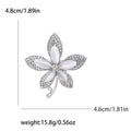Five Petal Crystal Flower Brooch in Silver or Peach view 6
