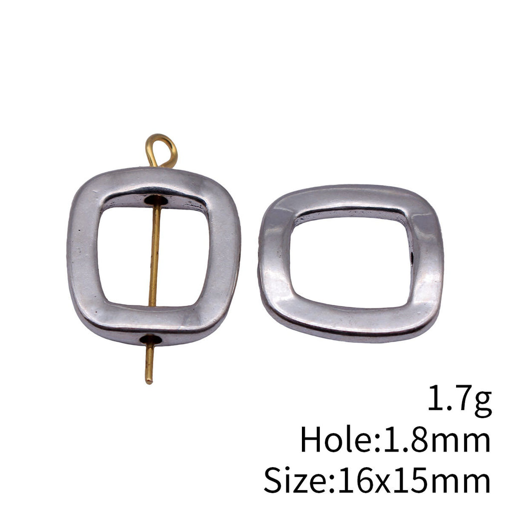 16x15mm 1.7g Antique Silver Zinc Alloy Hollow Trapezoid Loose Metal Beads for Bracelet Jewelry Making