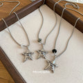 Silver Tone Star Pendant Necklaces with Varied Stone Accents view 2