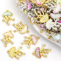 Crystal Jellyfish and Umbrella Charm Collection for Jewelry Making view 1