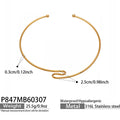 Gold S Shape Open Rod Choker Collar Necklace Piece view 6