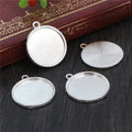 Round Alloy Pendant Cabochon Trays in Five Metal Finishes view 10