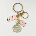 Gold Tone Travel Tag and Globe Split-Ring Keychains in Three Designs view 5