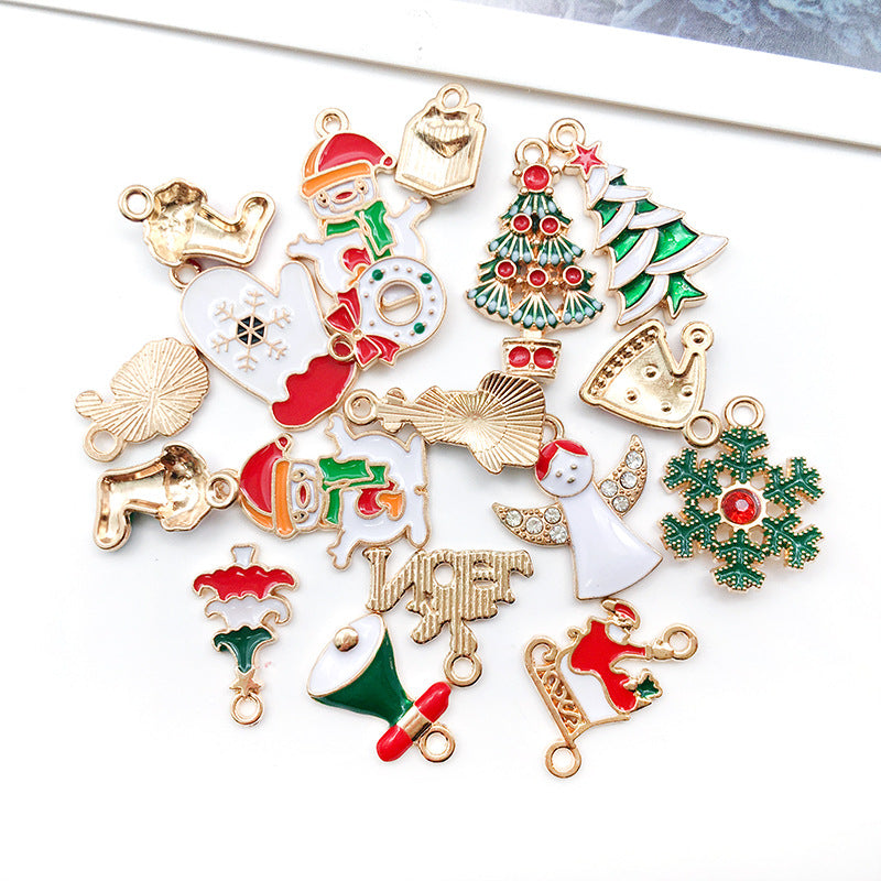 Enamel Zinc Alloy Christmas Tree Charm Pendant for DIY Holiday Jewelry Decoration