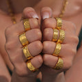 Gold Open Band Rings Textured Embossed Assorted Size 7 view 3