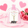 Black Enamel 2026 Numeral Keychain Gold Split Ring Chain view 6