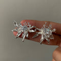 Crystal Layered Flower Stud Earrings Fashion Jewelry view 7