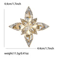 Eight Point Crystal Star Brooch in Detailed Metal and Crystal Design view 9