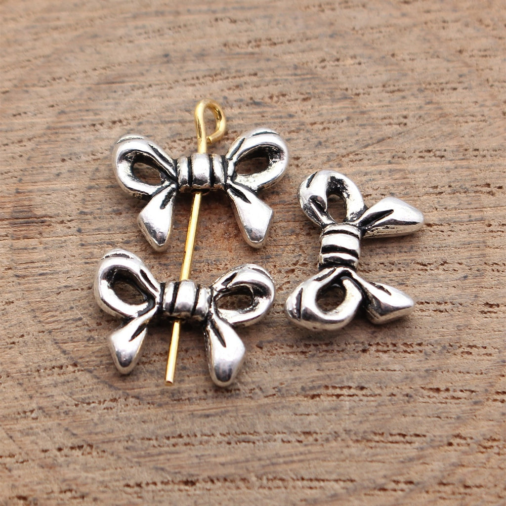 14x10mm 0.74g Multicolor Zinc Alloy Bowknot Loose Metal Butterfly Beads for DIY Bracelet Necklace Making
