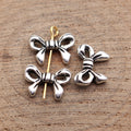 Bow Bead In Antique Silver And Bright Gold For Jewelry Making view 2
