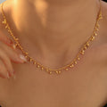 Gold Mini Ball Gourd Drop Pendant Chain Necklace Copper view 3