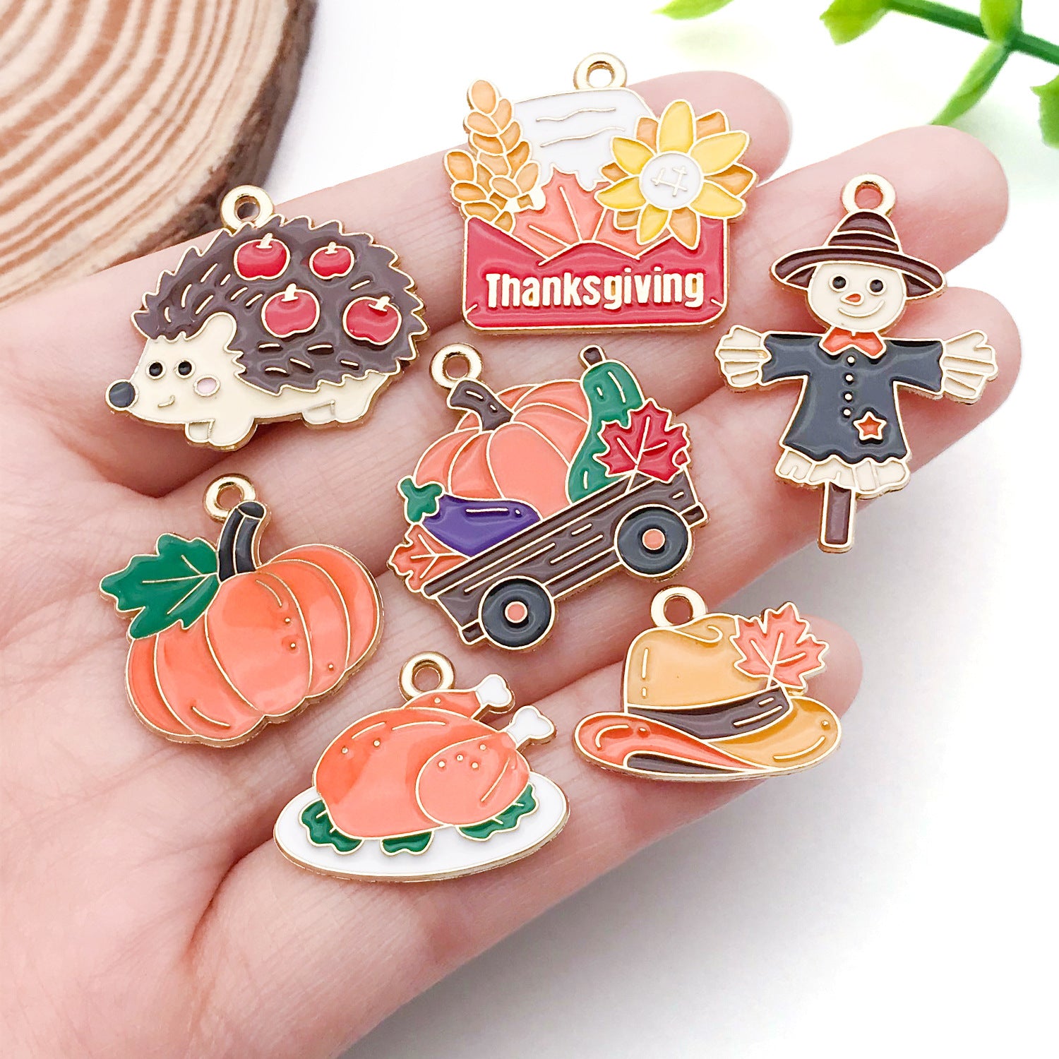 Zinc Alloy Thanksgiving Cartoon charm pendant for DIY bracelet necklace keychain making
