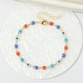 Gold Tone Openwork Multicolor Evil Eye Link Chain Bracelets view 4