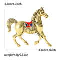 Enamel Horse Brooch In Black Silver And Gold Finishes view 4
