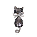 Blue Silver Tone Cat Crystal Four Designs Metal Brooch Pin view 9