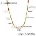 Opal Bead Necklaces Imitation Pearls Green And Brown view 6