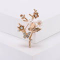 Crystal Plum Blossom Branch Brooch In Gold Or Silver Tone view 3