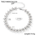 Clover Cluster Zircon Necklace Bracelet Gold Steel Multicolor view 7
