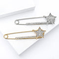 Crystal Star Safety Pin Brooch In 2 Color Variants view 3