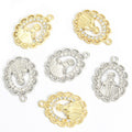 Rhinestone Madonna Oval Charms in Gold and Silver Tones view 5